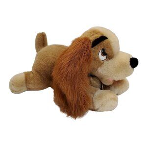 Disney Lady Plush Dog Stuffed Animal 12" Cocker Spaniel Long Ears Soft Cuddly To